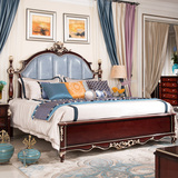 桃花石美式乡村家具全实木床1.8米大床橡木床床现代简约双人婚床