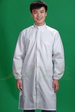 涤棉工作服 长袖魔术贴大褂男女防护服卫生服实验白大褂 罩衣