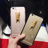 个性创意iPhone6s手机壳趴趴巴哥犬苹果6plus软硅胶套防摔可爱潮