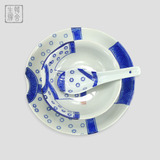 日式和风ZAKKA盘子饭碗勺陶瓷器餐具套装创意仿古宋青花瓷釉下彩