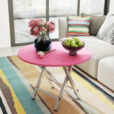 家用折叠桌 简易吃饭桌 写字圆桌方形小书桌餐桌小户型粉色小桌子