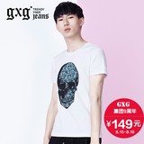 商场同款gxg.jeans男装时尚印花圆领短袖T恤#62644101