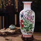 景德镇陶瓷器包邮粉彩花瓶落地对瓶现代家居装饰品客厅摆件工艺品