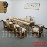 新中式茶桌椅组合老榆木免漆茶桌茶台茶道桌实木禅意茶室家具圈椅
