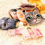 猫咪零钱包女可爱喵星人手拿小钱包零钱包短款布艺迷你卡通硬币包