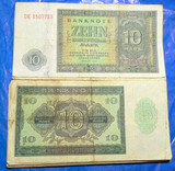外国钱币欧洲 1948年版民主德国(东德)10马克纸币 经典保真外币