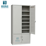 杭州钢制多层隔板文件柜带锁对开门合同铁皮柜档案凭证柜办公铁柜