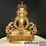 藏传佛教 正宗尼泊尔进口铜鎏金密宗佛像 7寸长寿佛佛像 无量寿佛