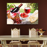 现代简约餐厅水果装饰画单幅无框画 厨房挂画墙画壁画水果酒杯画