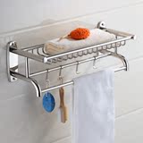 浴室浴巾架不锈钢毛巾架加厚单层卫生间置物架双杆卫浴五金挂件