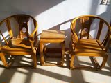 中国风实木榆木明清仿古家具客厅中式圈椅太师椅客厅茶几三件套