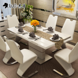 杰希  欧式创意现代简约餐桌椅组合6人 小户型西餐桌餐台吃饭桌子