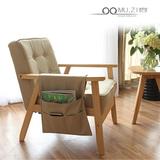 日式简约布艺小沙发可拆洗办公室咖啡厅小户型单人双人实木沙发椅