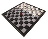 亲子礼物 儿童学习培训班 100格西洋国际跳棋 磁性折叠经典黑白色