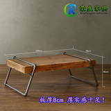 简易的铁艺松木茶几水管工业风格客厅简约实木长方形大矮桌子组装