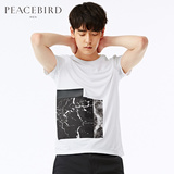 太平鸟男装 夏季韩时尚个性印花圆领青年男士短袖T恤男B1DA52432