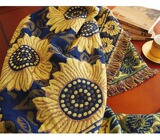 纯棉线毯外贸出口沙发垫/靠背巾/毯子加厚桌布地毯飘窗垫茶几垫