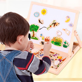翻转儿童画板双面磁性写字板 小盆友黑板支架式家用宝宝玩具1-3岁