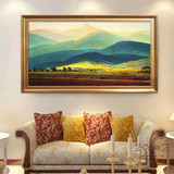 油画巨人山山水风景纯手绘手工定制大卫欧式客厅横幅装饰挂壁画