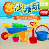 包邮儿童沙滩玩具双轮小推车独轮车决明子挖沙玩具铲子沙铲小桶