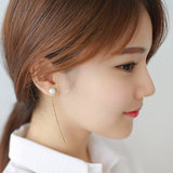 韩国进口饰品4X官网同款小香风 甜美经典款珍珠流线耳线女
