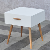 白色日式单抽屉实木床头柜机柜北欧柜子现代简约小户型设计师家具