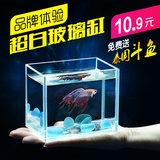生态超白透明玻璃办公桌面观赏乌龟金斗鱼缸水族箱小型迷你长方形