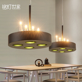 北欧美式创意个性吊灯吧台餐厅圆形铁艺蜡烛台酒吧咖啡厅艺术吊灯