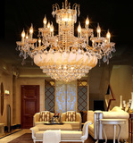 新款欧式时尚客厅水晶吊灯复式楼豪华金色酒店大厅水晶大吊灯