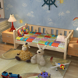 创意全实木环保儿童单人带护栏时尚公主床现代卧室简约松木宝宝床