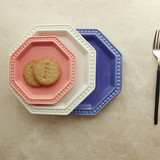 创意工场  欧式糖果色陶瓷八角盘 水果盘蛋糕盘个性盘 盘子