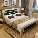 实木床 全实木双人床1.8米单人床1.5米  进口环保松木高箱储物床