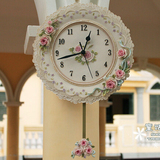 欧式田园复古挂钟装饰挂表韩国卧室工艺艺术创意客厅静音钟表时钟