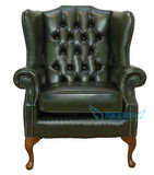 美式皮艺老虎椅 欧式真皮老虎椅 PVC西皮高背老虎椅 单人沙发