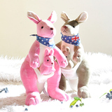 创意母子袋鼠公仔毛绒玩具卡通亲子布娃娃可爱玩偶六一儿童节礼物