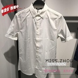 B1CC62405太平鸟男装衬衫2016年夏季新款/时尚修身潮青年薄款短袖