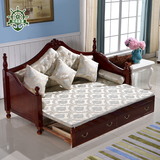 美式沙发床 宜家实木沙发床 多功能坐卧两用沙发床推拉储物沙发床