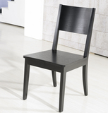 实木餐椅现代简约黑色餐厅椅子 黑橡木纹大气结实 高档酒店饭馆椅