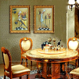 美式壁炉餐厅挂画简欧有框画家居纯手绘油画厨房墙画厨师D004