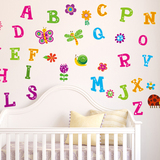 彩色英语英文字母贴 儿童宝宝益智识字墙贴画 卧室幼儿园教室贴画