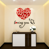 浪漫水晶亚克力3D立体墙贴画卧室宿舍客厅床头房间门装饰家居饰品