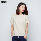夏季女装棉麻短袖T恤中国风盘扣亚麻宽松文艺复古休闲显瘦白上衣