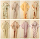 vintage复古古着孤品日本手工制连衣裙甜美印花粉色小纹和服浴衣8