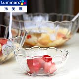 正品乐美雅创意厨房 透明花边钢化玻璃沙拉碗 水果盘子餐具