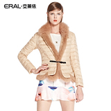 艾莱依2014新款修身蓝狐毛领奢华短款羽绒服女冬装外套ERAL2041C