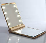 魔尚创意新款LED发光化妆镜 随身便携双面折叠镜子带灯补妆镜包邮