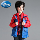 迪士尼正品 米奇男童勇士防风运动外套 儿童装梭织连帽撞色开衫