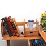 新款小书架实木桌面书架置物架简易楠竹创意可伸缩书架子特价包邮