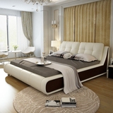 百特尔 现代婚床1.8米真皮床皮床双人床1.5米软床欧式床皮艺床