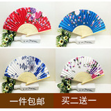 夏季日本和风复古日用礼品女式中国竹绢扇古典日式小扇子折扇批发